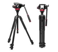 Manfrotto Testa video Fluida 502 Base Piatta con Treppiede Video 055