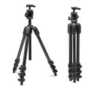 Manfrotto 055XPRO AS, Treppiede Fotocamera 4 Sezioni, Fibra di Carbonio, Kit-Foto Testa a Sfera XPRO, Colonna 90 gradi, Carico max 15kg, Piastra Arca-Swiss, per DSLR/Mirrorless, Cavalletto Fotografico