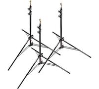 Manfrotto 1052BAC-3 Kit 3 Stativi Serie Babylight, Massima Altezza 237 cm per Luci, 3 Sezioni, Nero