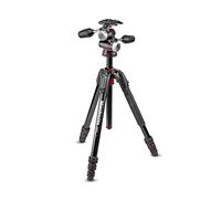 Manfrotto 190Go! Kit Treppiede 4 Sezioni in Alluminio, Testa a 3 Vie