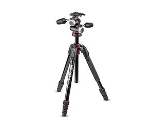 Manfrotto 190Go! Kit Treppiede 4 Sezioni in Alluminio, Testa a 3 Vie