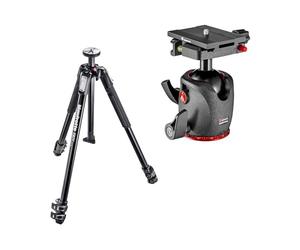 Manfrotto 190X Treppiede 3 Sez. Alluminio e Testa XPRO, Piastra Q6 di Sgancio Rapido con Blocco Superiore, Alta Precisione, Fluidità, Attrezzatura Foto, Treppiede per Mirrorless, Creazione Contenuti