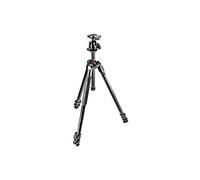 Manfrotto 290 Xtra Kit treppiede in alluminio a 3 sezioni con testa a sfera (MK290XTA3-BHUS), nero