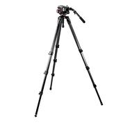 Manfrotto 504 HD,536K Kit Serie 504, Controbilanciamento a 4 Step per Video con DSLR e Videocamere, 3 Sezioni a Tubo Singolo in Alluminio, Nero