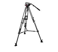 Manfrotto 504HD,546BK Treppiede con Sacca, Controbilanciemento a 4 Step per Video con DSLR e Videocamere, 3 Sezioni a Doppio Tubo in Alluminio, Nero