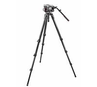 Manfrotto Testa Video 509HD per DSLR, Fotocamera Mirrorless, Videocamera, Treppiede con Gambe in Fibra di Carbonio, per Fotografia Professionale, Creazione di Contenuti, Vlogging