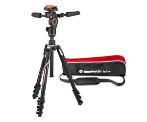 Manfrotto Befree Advanced 3-Way Camera Tripod for Sony's Alpha Cameras, Aluminium Travel MiniTripod, Lever Lock, with 3-Way Fluid Head, for Photo and Video, Vlogging Equipment, Carry Bag, MKBFRLA-3W