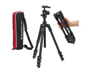 Manfrotto Befree Advanced AS, Camera Tripod, Lever Lock, Compatible with Arca-Swiss, Portable, Compact Travel Tripod Kit, Ball Head, Aluminium Kit for DSLR, Mirrorless Cameras, Camera Accessories