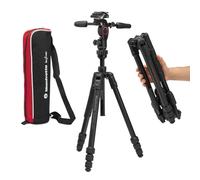 Manfrotto Befree GT PRO Treppiede da viaggio in alluminio a 4 sezioni, con testa inclinabile a 3 vie, nero