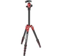 Manfrotto Element Traveller - Kit treppiede piccolo in alluminio a 5 sezioni con testa a sfera, elemento piccolo, 143 cm, rosso