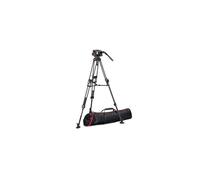 Manfrotto FastTripod, Testa Per Treppiede Video Fluida 509 con Treppiede Video 645 Fast Twin in Alluminio, Kit Pro per DSLR, Reflex, Camcorder, Cavalletto per Videocamera e Fotocamera, Portata 13kg
