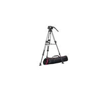 Manfrotto FastTripod, Testa Per Treppiede Video Fluida 509 con Treppiede Video 645 Fast Twin in Carbonio, Kit Pro per DSLR, Reflex, Camcorder, Cavalletto per Videocamera e Fotocamera, Portata 13kg