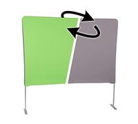 Manfrotto Fondale per Videoconferenze - Telaio Pieghevole in Alluminio con Copertura Bifacciale: Verde/Grigio - 2m x 2m - MLVC2201GG