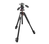 Manfrotto Kit Treppiede 190XPRO a 3 Sezioni in Alluminio con Testa su 3 Assi, Kit Professionale Accessori Fotografia, Treppiede Fotocamera con Testa 3-Vie per fotocamera mirrorrless, DSLR