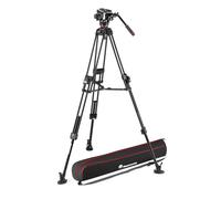 Kit testa video Manfrotto MVK504XTWINFA 504X + treppiede a doppio tubo in alluminio Fast