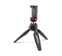 Manfrotto MKPIXICLAMP-BK Pixi Treppiedi da Tavolo con Staffa per Smartphone, Nero