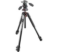 Manfrotto MK190XPRO3-3W - Kit treppiede in alluminio a 3 sezioni, con testa a 3 vie, colore: Nero