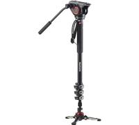 Manfrotto Monopiede Video XPRO+, Asta di Supporto per Foto e Videocamera, con Testa, 4 Sezioni, Alluminio, con Base Fluida, Accessori Fotografici per Creazione Contenuti, Video, Vlogging