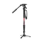 Manfrotto Element MII, Kit Monopiede Video in Alluminio con Testa Fluida, Sottile e Leggero, Carico fino a 4 kg, Base Fluida Ripieghevole, 4 Sezioni, Twist Lock, per Fotocamera Compatta e Reflex