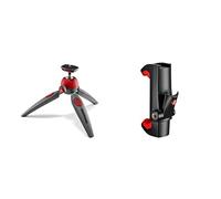 Manfrotto MTPIXIEVO-RD Treppiedi da Tavolo a 2 Sezioni, Rosso & Mcpixi Attacco U