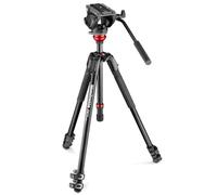 Manfrotto MVH500AH - Testa video fluida con treppiede in alluminio 190X e colonna di livellamento, supporta 5 kg, altezza massima 172,7 cm