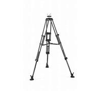Manfrotto MVTTWINMC CF Treppiede Video a Gamba Doppia con Stabilizzatore Intermedio e Culla da 100/75 mm, Nero