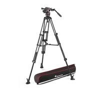 Kit testa video Manfrotto MVK608TWINMA Nitrotech 608 + treppiede a doppio tubo in alluminio