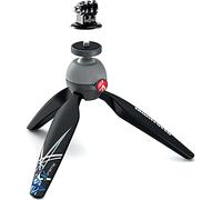 Manfrotto PIXI Xtreme - Mini treppiede con testa per fotocamere GoPro (MKPIXIEX-BK), Manfrotto nero con adattatore GoPro