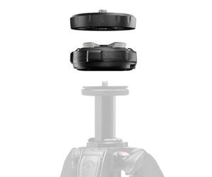 Manfrotto XCHANGE Quick Release, Sistema Universale per Treppiede/slider/accessori, Base e Piastra, Portata 20 Kg, Alluminio Leggero, Filetti 3/8", per Foto, Video e Luci
