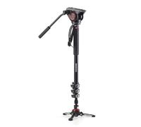 Manfrotto Monopiede Video XPRO+, Asta di Supporto per Foto e Videocamera, con Testa, 4 Sezioni, Alluminio, con Base Fluida, Accessori Fotografici per Creazione Contenuti, Video, Vlogging