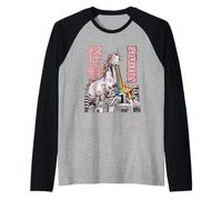 Manga anime Kaiju Unicorn Japanese Monster Unicorn Maglia con Maniche Raglan