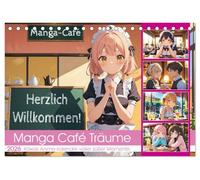 Manga Café Träume - Kawaii Anime-Kalender voller süßer Momente (Tischkalender 2026 DIN A5 quer), CALVENDO Monatskalender: Süße Manga- und ... - ein Jahr voller Gefühle für Anime-Fans