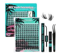 Manga Ciuffi di Ciglia Fai-da-Te Kit Extension 144 Pezzi Kit Ciuffi di Ciglia Naturali con Colla e Sigillante Nero per Ciglia, Struccante Ciglia e Pinzette Extension a Ciuffi per Ciglia Anime (Black