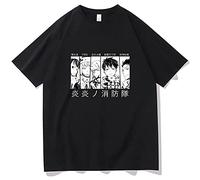 Manga Fire Force New Shinra Kusakabe And Arthur Boyle Wait Tshirt Anime Fire Brigade of Flames Tee Round Neck Unisex Tops Men's 100% Cotton Short-Sleeve T-Shirts S