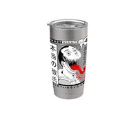 Manga Horror Anime Style Design Giapponese Edgy Ghostly Demon Bicchiere termico in acciaio inox doppia parete