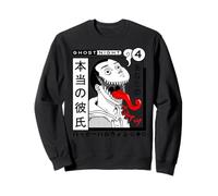 Manga Horror Anime Style Design Giapponese Edgy Ghostly Demon Felpa