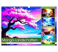 Manga-Landschaften: Ein visueller Ausflug durch Fantasiewelten (Wandkalender 2026 DIN A3 quer), CALVENDO Monatskalender: Der Kalender im Manga-Style ... japanischen Comic-Stil gestaltet sind.