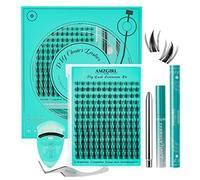 Manga Lash Clusters Kit 144pcs Fata Extension Ciglia Kit con Lash Bond e guarnizione, cluster di ciglia finte con pennello per ciglia, rimuovere la colla per ciglia, pinzette per ciglia e curler per