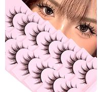 Manga Lashes Natural Look False Eyelashes Anime Lashes Visone Fluffy Spiky 3D Volume Eyelashes Pack coreano giapponese asiatico Cosplay finto Eyelashes Look Like Individual Cluster 7 paia di EYDEVRO
