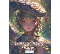 Manga Und Anime Malbuch: 50 niedliche Kawaii-Porträt-Malseiten mit weiblichen Gesichtern und Schlangen für Erwachsene und Kinder, perfekt für ... Entspannung und Förderung der Kreativität.