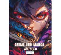 Manga Und Anime Malbuch: Ein Buch mit 50 kawaii-inspirierten Malseiten, die Gesichter und Schlangen im japanischen Stil zeigen, ideal für Erwachsene ... um Kreativität zu fördern und zu entspannen