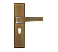 Manganese acciaio moderno semplice pannello lega di alluminio maniglia serratura casa solido legno interno serratura silenziosa serratura hardware(C yellow bronze hole spacing 180MM)