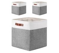 Mangata 25|28|30|33 cm scatola portaoggetti in tessuto, per scaffali, cesti portaoggetti, 25 x 25 x 25 cm, colore: grigio e bianco