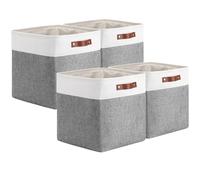 Mangata Cestini in Tessuto portaoggetti 33x33x33cm, Set di 4 Cubi portaoggetti per scaffali