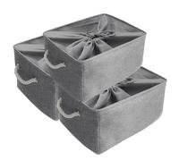 Mangata cestini portaoggetti tessuto, contenitore pieghevole extra large, confezione da 3 (Grigio, Jumbo)