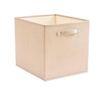 Mangata Scatola portaoggetti 25 x 25 x 25 cm, in tessuto senza pieghe, per cestini, cassapanche, giocattoli (kaki chiaro)