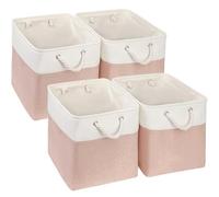 Mangata Scatola portaoggetti (33 x 33 x 33 cm) in tessuto, a cubetti, per armadio Kallax, scaffali e vestiti (rosa/bianco, confezione da 4)