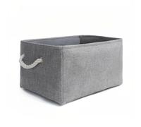 Mangata Scatole Organizer per Armadio in Tessuto, Cestini Portaoggetti con Maniglia, Lavabile, Pieghevole(Grigio, L)