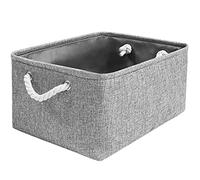 Mangata Scatole Organizer per Armadio in Tessuto, Cestini Portaoggetti con Maniglia, Lavabile, Pieghevole(Grigio, S)