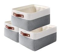 Mangata Set di 3 cestini portaoggetti in tessuto, scatola organizer per cameretta domestica da ufficio